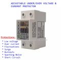 63 A MORA Adjustable Over Under Voltage Over Current Protection Relay Surge Protector Breaker Max 80 Amp Dual Display adjustable over and under voltage protection breaker with over current protection. 