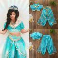 Aladdin Jasmine Princess Cosplay Baby Kid Girl Fancy Dress Up Party Costume Sets. 