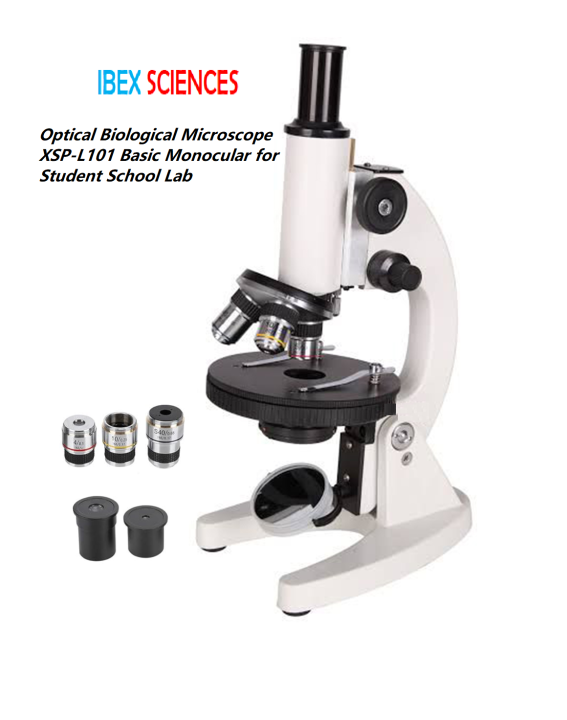 Student Microscope L101 - 675x Laboratory Equipment Biology Instrument / Optical Biological Microscope L101-XSP-02 Basic Monocular for Student School Lab