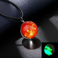 Wholesale Fantasy Universe Star Handmade Leather Rope Glass Crystal Astronomical Ball Pendant Necklace Jewelry. 