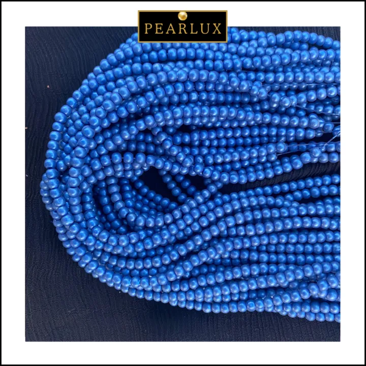 Blue Glass Round Pearl Beads – 3mm (50g) – Loose Beads for Jewelry ...