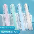 Multifunctional 30CM Foldable Ruler Foldable Easy Storage Straight Ruler Clear Scale Measuring Ruler School Office. 
