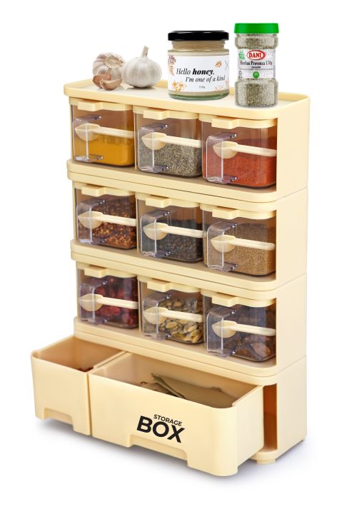 PrettyNeat%20Storage%20Box%20Condiments%20&%20Spice%20Rack%20With%209%20Spice%20Jars%20And%20Spoons%20-%20500ml%20-%20Image%202