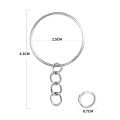 Key Rings with Chain and Open Jump Rings for Crafts - Bulk Metal Key Chain Ring Base for DIY Keychain Making. 