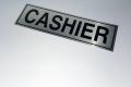 CASHIER Name Plate (7 x 2 inch) Imported Name Plate - Self-Adhesive Aluminum Sign Plate. 