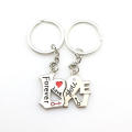 2pcs Couple Key Chain Ring Set-I LOVE YOU with Red Heart Keychains Set for Boyfriend Girlfriend and Best Friends,Valentine's Day Birthday Gifts Graduation Gifts-Love Heart Key Locks Lover Gift. 