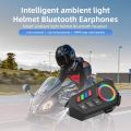 K06 Motorcycle Helmet Bluetooth Headset – Wireless Hands-Free Calling, Noise Cancelling, RGB Light, Waterproof Stereo Audio (800mAh Long Battery). 