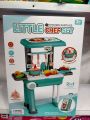 2 In 1 Kitchen Little Kitchen set Pretend Play set with Trolley Suitcase. 