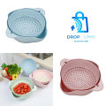 2 in 1 Rolling Colander And Bowl Set For Kitchen Multi-Functional Basket For Cleaning Rice Fruits And Vegetables. 