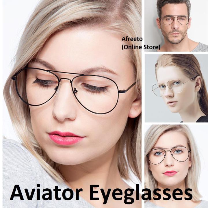 Aviator Glasses For Boys & Girls Metal Frame Transparent Avaitor Eyeglasses