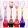 Double Heart Liquid Motion Bubble Drip Oil Hourglass Timer Clock Kids Toy Gift. 