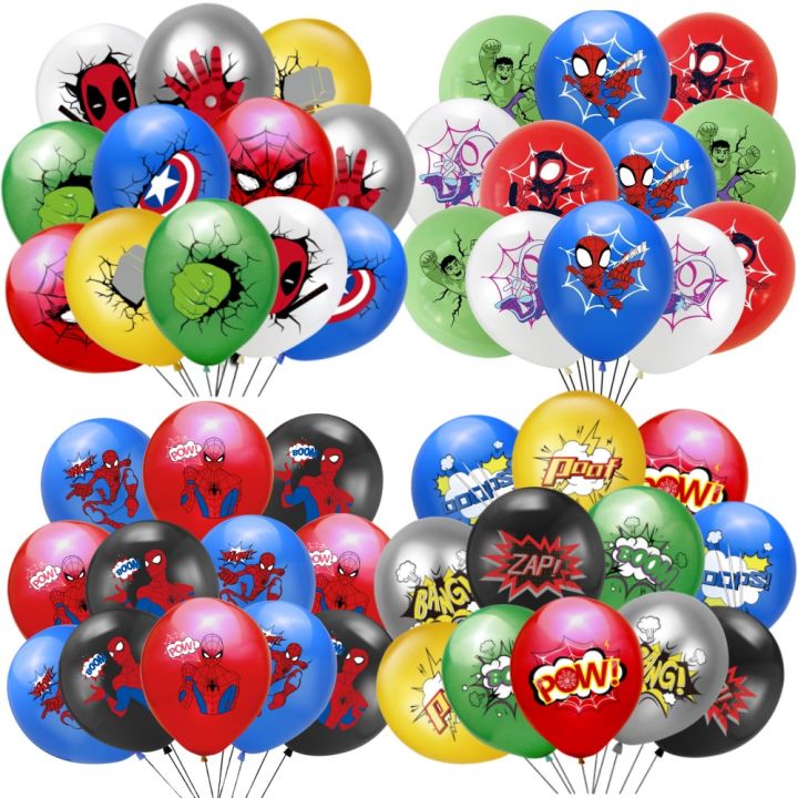 12 Inch Marvel Superhero Latex Balloon Set Avengers Spiderman Hulk Boys Birthday Party Baby Shower Party Decorations Kid Toys Latei Posies