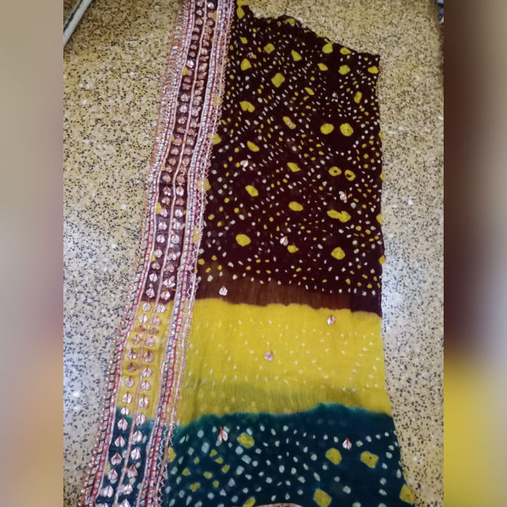 Multi-color 2.5 Yards Chunri Dupatta with Gotta in High Quality