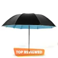 New Elegant Black Compact Folding Umbrella Wind Resistant Manual Open Close for Travel - Portable Small Umbrella for Men and Women. 
