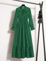 Sultan Stitched Stylish Polka Dots Panel Long Frock for Girls & Women – Casual & Party Wear Maxi Dress | Elegant Daily Wear Long Frock 2025. 