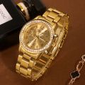 Deemiz Golden & Chain Watches for Women and Girls – Luxury Analog Quartz Stainless Steel. 