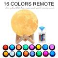 16CM 3D Moon Lamp Night Light Remote Control 16 Colors Change Optical Illusion LED Lunar Globe Ball. 