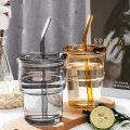 Tumbler Mug with Leather Protective Sleeve, Lid and Straw  Suitable for Coffee Tea Drink. 