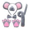 Nerhorer- Children Mouse Costume Accessories Adorable Mouse Costume Set for Halloween Christmas Parties Headband Tail Nose Bow Tie Gloves Cosplay Accessory for Kids Adults Mouse Ears Headband Tail. 