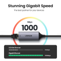 UGREEN USB C to Ethernet Adapter RJ45 to Thunderbolt 3 Type C Gigabit Network LAN Converter 10/100/1000Mbps for MacBook Pro Air, iPad Pro, Galaxy S20 S10 S9, XPS 13 15, Surface Book 2 Go, Chromebook. 