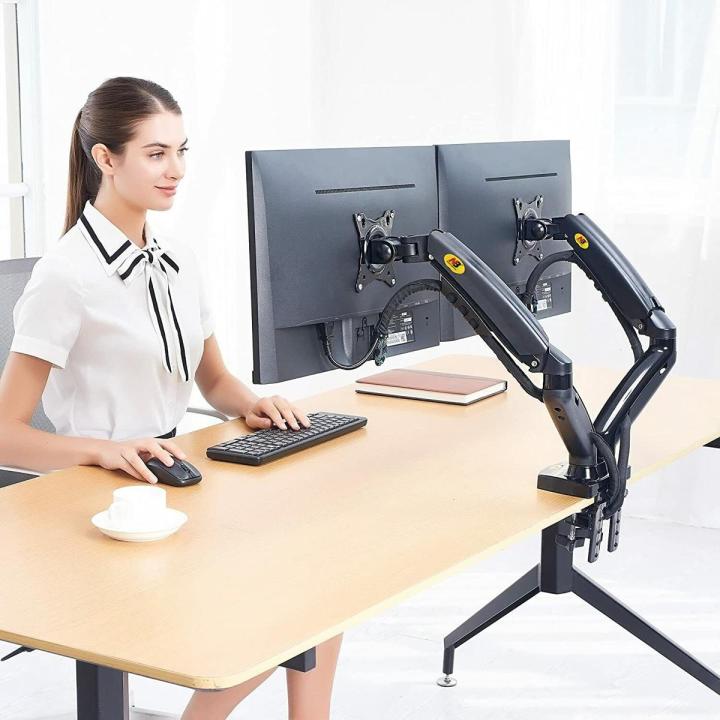 NB North Bayou F160 Dual Monitor Desk Mount Stand Full Motion Swivel Computer Monitor Arm for Two Screens 17-27 Inch with 4.4~19.8lbs Load Capacity for Each Display F160 Imported and Best Quality Now at best price