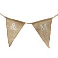 Rustic Wedding Mr  & Just Married Hessian Burlap Bunting Banner  Props - MR&MRS. 