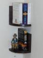 2 PIECE ANGLE WALL HANGING SHELF (6 X 6 X 9 INCHES) DARK BROWN. 