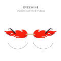 Fire Flame Sunglasses Women Men Brand Designer Trendy Rimless Sun Glasses Novelty PC Frame UV400 Shades Party Cosplay Eyewear. 