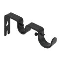 3Pcs/Set Curtain Rod Brackets Heavy Duty Double Rod Holders Durable Metal Curtain Rod Wall Brackets with Screw Black. 