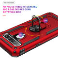 Lereach For LG Q61 Mobile Phone Case TPU Hard Ring Car Ring Bracket Shockproof Back Cover. 