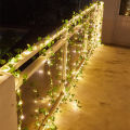 Premium Quality Plug Operated LED and Artificial Leaves "7"Feet Artificial Leaves Length Luminous Romantic and Aesthetic Look for Room and Party Decoration-Indoor and Outdoor-Main Door Balcony-Bedroom Vine Creepers. 