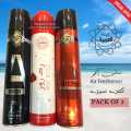 Air Freshener Azura | Red Rose | Big Boss | Pack of 3 300ml Big Bottle AlArabia House Care Room Spray Imported High Quality Value Budget Pack Deal Offer Fresh Scent Fragrance | Wash Room Bath Room Easy to use | Office Room | Car Air Freshener | Hotel Room. 