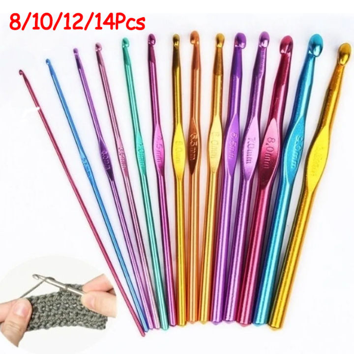 Multiple Sizes Aluminum Oxide Knitting Needles Crochet Hooks Set Weave Crochet Needles Sweater Knitting Yarn Knit Hook Tools