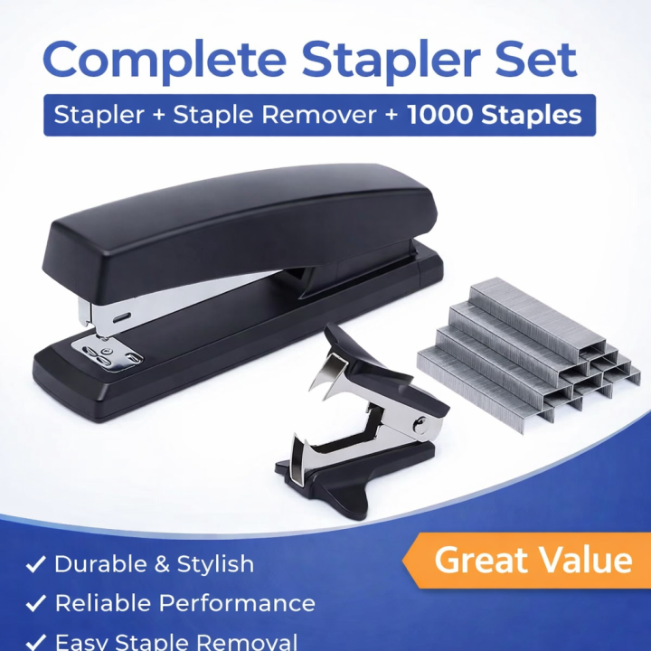 Value Pack including Stapler No.10 (Small), Pack of Stapler Pin and stapler Pin remover