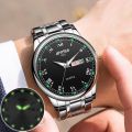 AIYISHI Business Quartz Men Watch Waterproof Calendar Watches Luminous Steel Strap Wristwatch. 