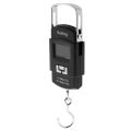 Portable Digital 50 Kg Weighing Scale with Metal Hook Electronic Portable Fishing Hook Type Digital LED Screen Luggage Weighing Scale, 50 kg (Black). 