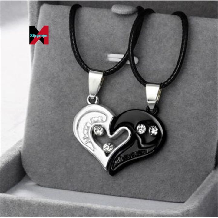 XM%20Wholesale%20Valentine's%20Day%20Heart%20Couple%20Pair%20Pendant%20Necklaces%20for%20Women%20Fashion%20Cute%20Romantic%20Crystal%20Rope%20Chain%20Jewelry%20-%20Image%207