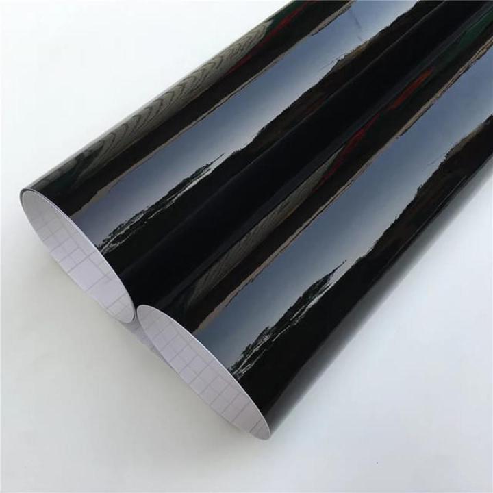 30x60cm Gloss Black Vinyl Wrap Film Sticker Glossy Black Self Adhesive Vinyl Console Computer Laptop mobile desktop car  Sticker