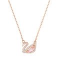 SNPQ Blue Pink Swan Necklace For Women Simple And Elegant Triangle Crystal Necklace Gift Boutique Jewelry Neck Chains Pendant. 