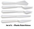 Keep Smiling Palette Knife Set made of Plastic - 5 Painting Spatulas in different shapes - Ideal Painting Knives for the working with paints - Perfectly suitable for Beginners, Professionals and Artists. 