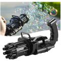 8-Hole Bubble Gunn Machine - Massive Bubble Gattler Toy gun With Bubble liquid for Kids - Automatic Electric Bubble Maker Machine glue Gunn - Assorted Random Color - Black Pink Golden PMP. 