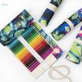 Colored Pencil Wrap Fabric Pencil Case Pencils Roll Holder for Hobbyist 48 Slots. 