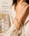 Floral Link Bracelet – Signature Gold Tone Wrist Piece for Women. 