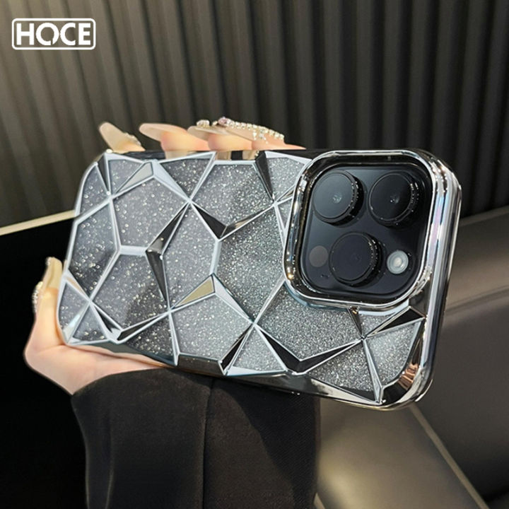 Hoce Luxury Electroplated 3d Rhombic Phone Cases For Iphone 11 12 13 14