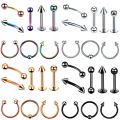 【beauty code】8Pcs/Set Stainless Steel Nose Ear Piercing Helix Piercing 5 Colors Body Jewelry. 