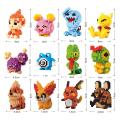 34 Styles Small Building Pokemon Blocks Small Cartoon Picachu Animal Model Education Game Graphics Bricks Pokemons Toys. 