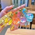 New Creative Lollipop key chain Cute Keychain Luxury Floating Cute Moving Liquid Key Ring for Women Bag Pendant Keyfob. 