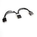 11P 11pin USB Data Extension Cord 1 Female to 2 Male Y Splitter Cable for Lenovo Desktop Computer Mainboard Motherboard USB 10cm. 