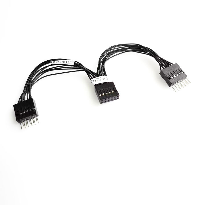 11P 11pin USB Data Extension Cord 1 Female to 2 Male Y Splitter Cable for Lenovo Desktop Computer Mainboard Motherboard USB 10cm