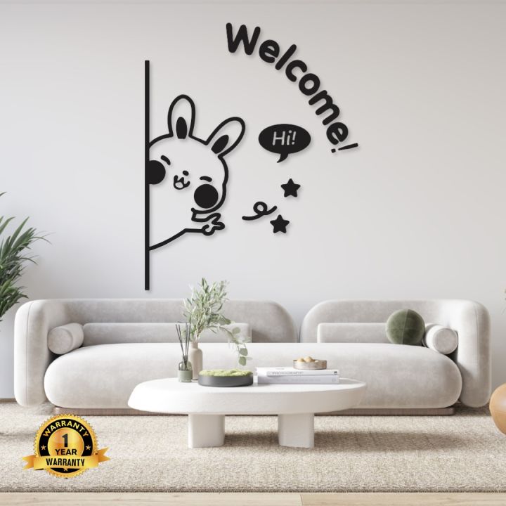 Welcome Switch Board Wooden Decorative I Wall Art Home Decor for Living Room, Bedroom, Kitchen, Classroom